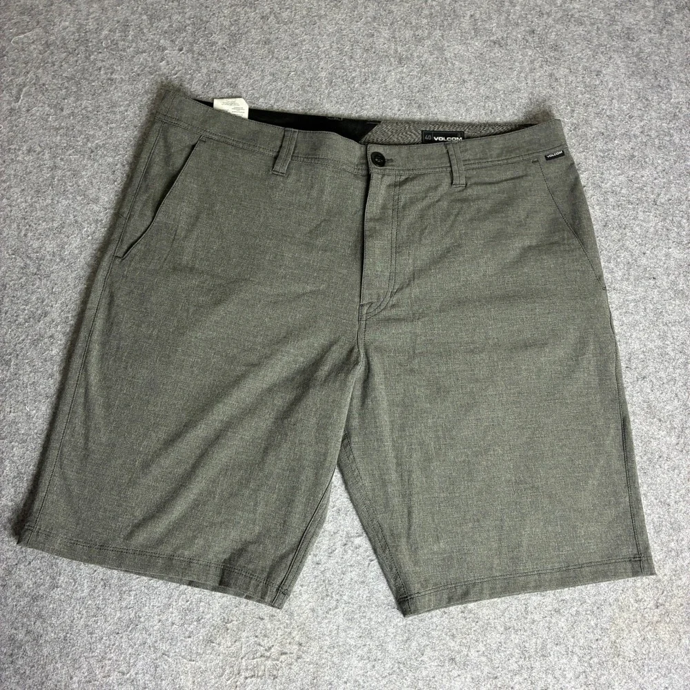 Volcom Frickin Modern Stretch Chino Shorts Mens 41x10 Heather Olive Green Skater